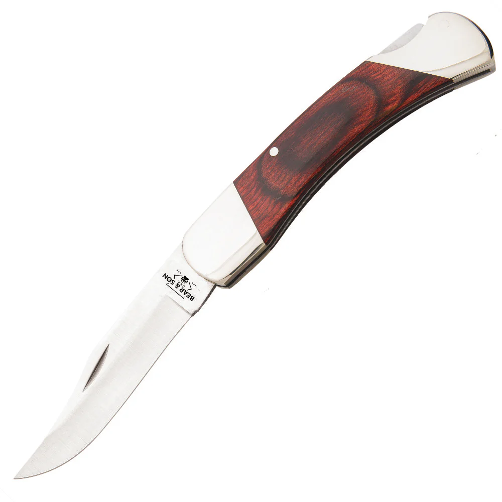 Bear and Son 297R Large Professional Rosewood Lockback Knife and Sheath
