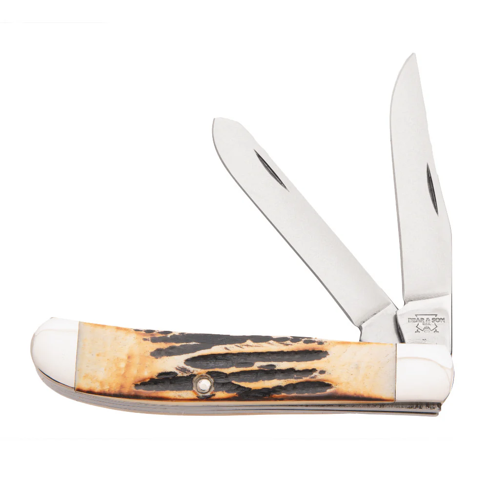 Bear and Son 507 Mini Trapper Genuine India Stag Bone Slipjoint Knife