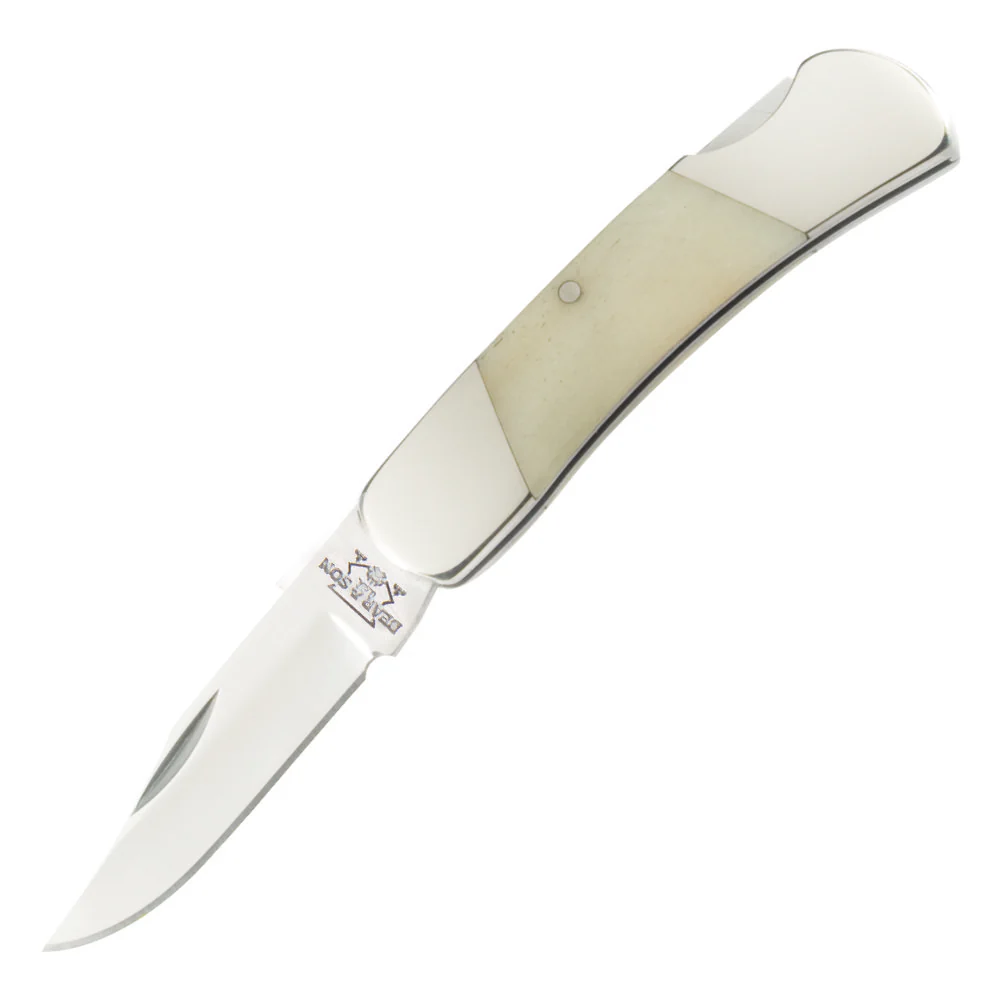 Bear and Son WSB26 Executive White Smooth Bone Clip Point Lockback Knife