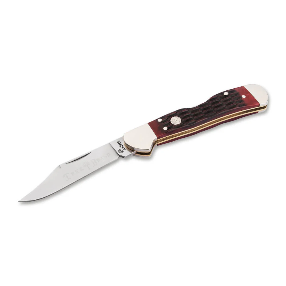 Boker TS 2.0 Jigged Red Bone Mini Copper Lock Folding Knife