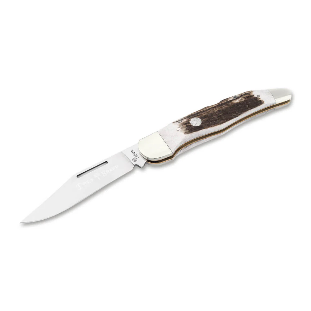 Boker TS 2.0 Stag Horn One Blade Hunter Folding Knife
