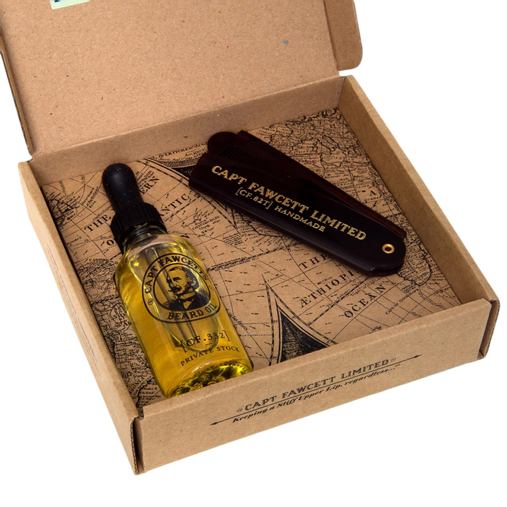 Captain Fawcett's Beard Oil and Comb Set