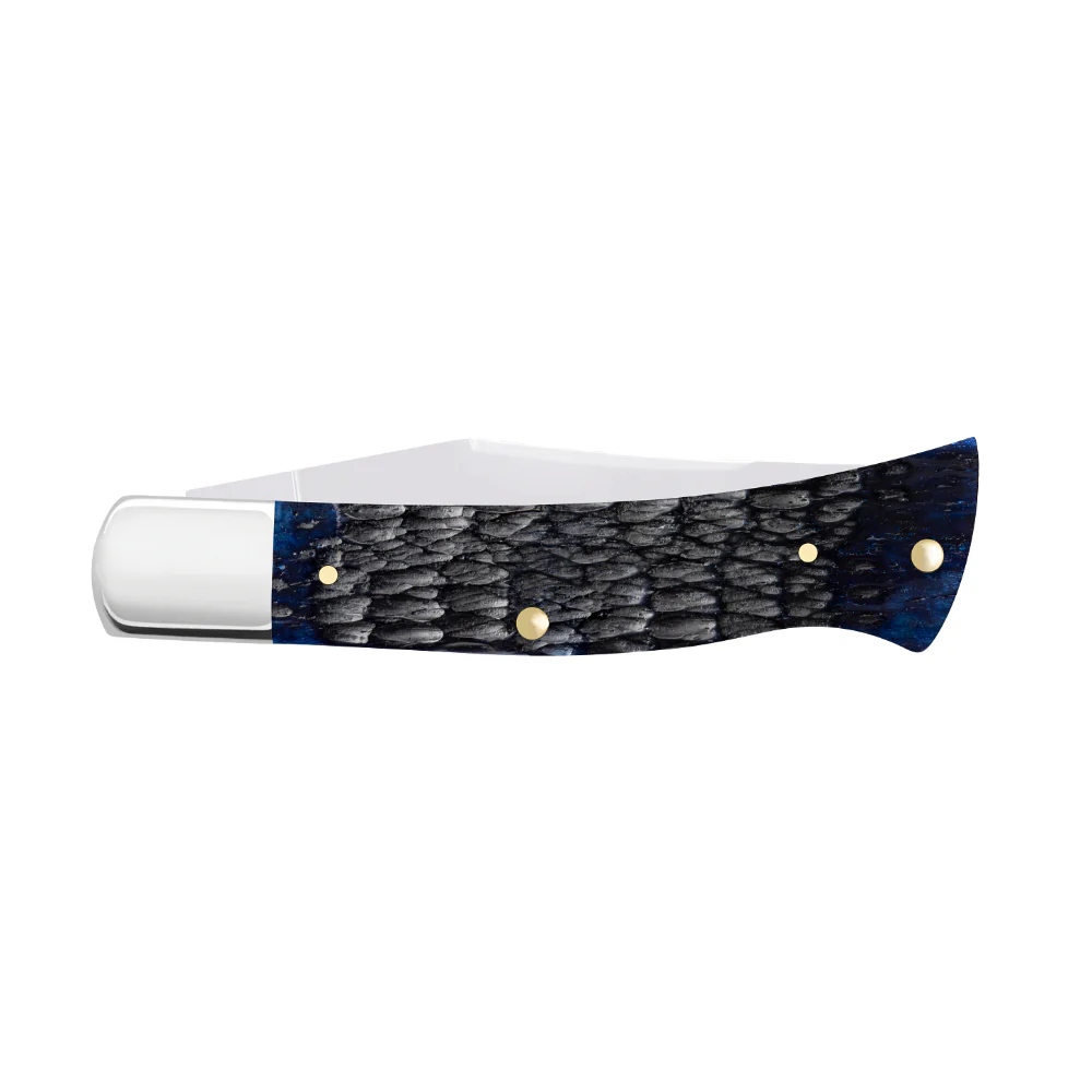 Case Axe Handle Rogers Jig Navy Blue Bone Pocket Knife - Image 4