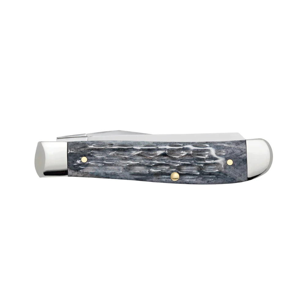 Case CS Mini Trapper Pocket Worn Grey Bone Pocket Knife - Image 3