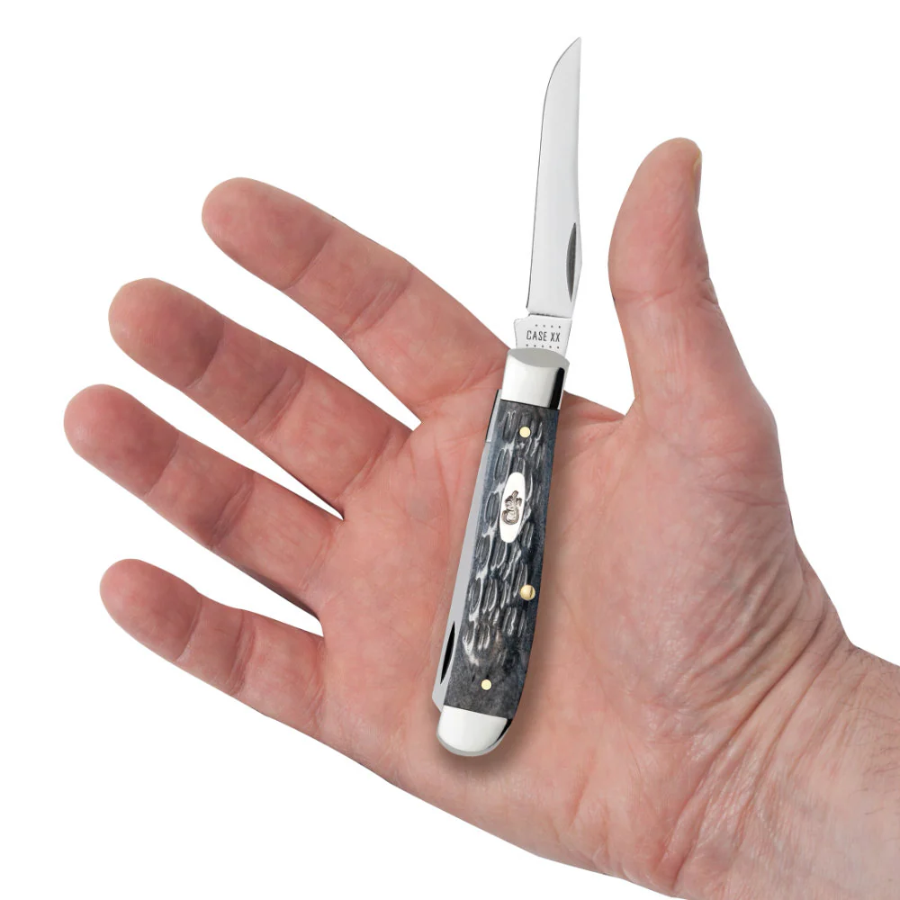 Case CS Mini Trapper Pocket Worn Grey Bone Pocket Knife - Image 5