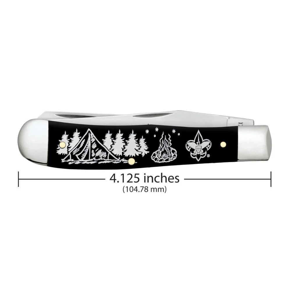 Case Scouting America Trapper Smooth Black Synthetic Pocket Knife - Image 4