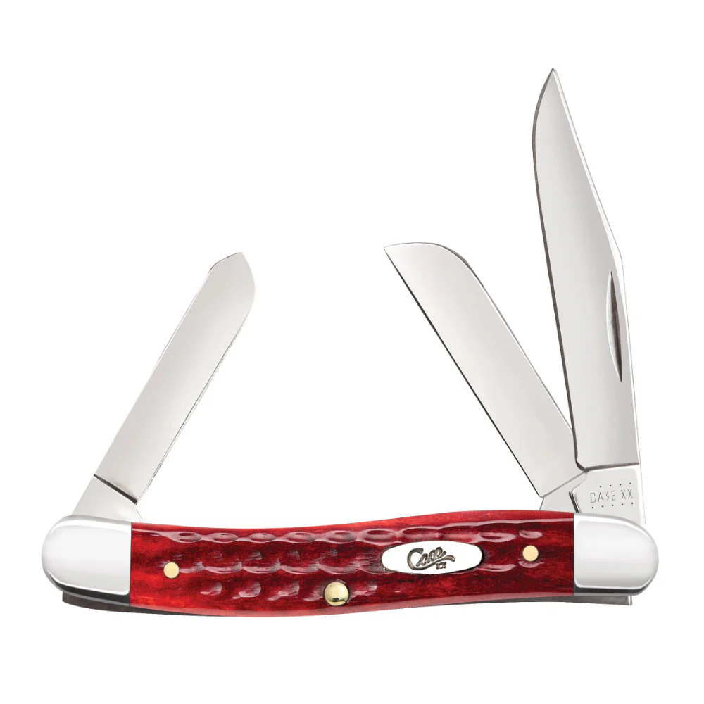 Case Medium Stockman Pocket Worn Old Red Bone Pocket Knife