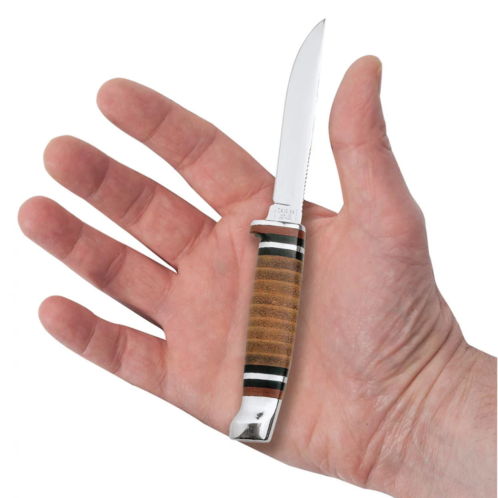 Case Mini FINN Hunter Fixed Blade Knife with Leather Sheath - Image 3