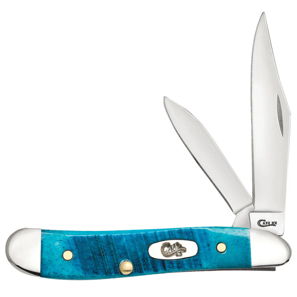 Case Peanut Caribbean Blue Bone Pocket Knife