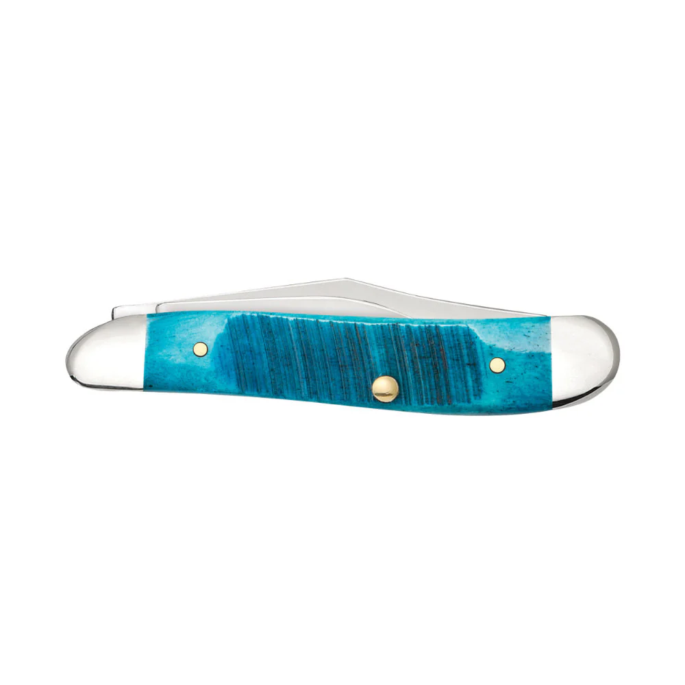 Case Peanut Caribbean Blue Bone Pocket Knife - Image 3