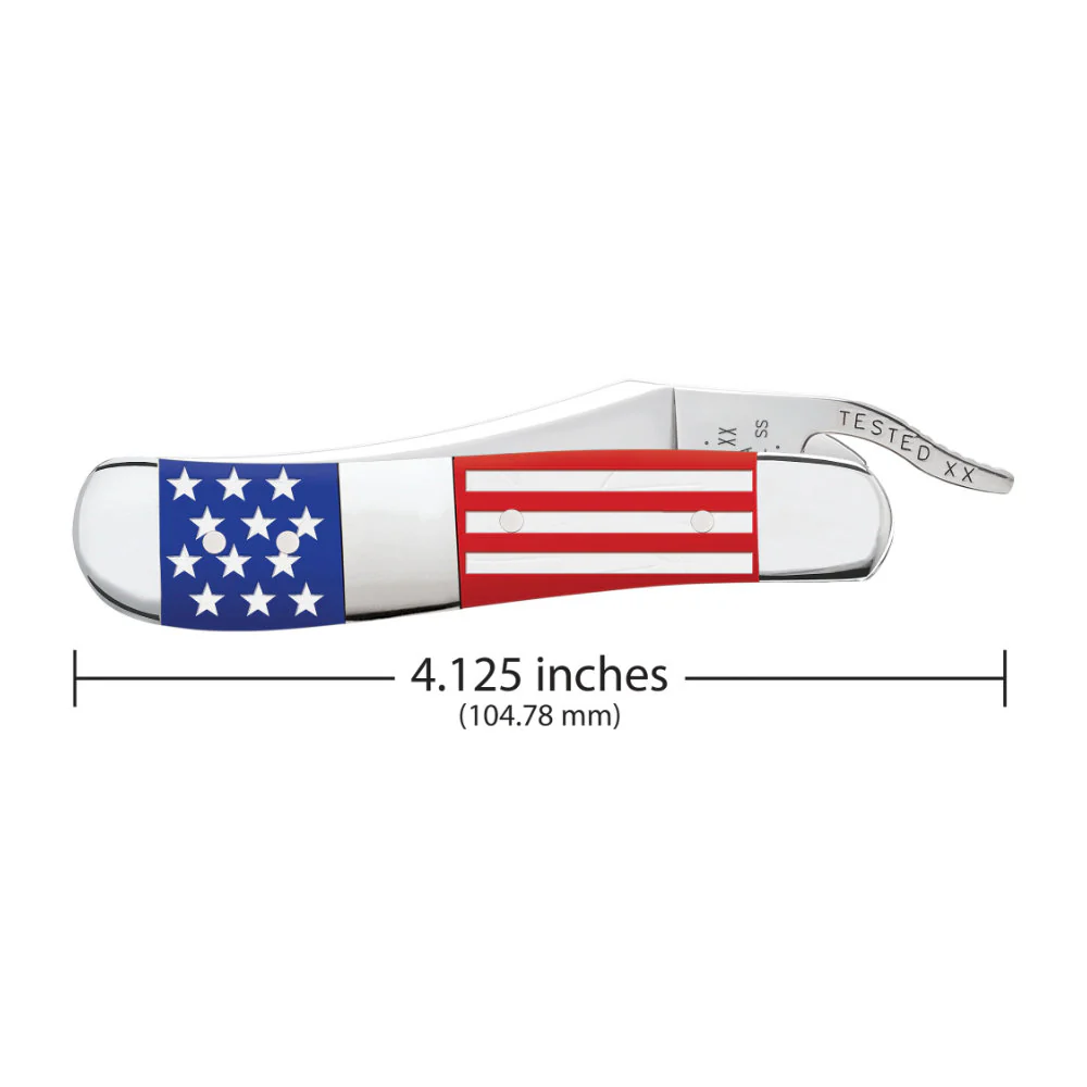 Case Scouting America Center Bolstered RussLock US Flag Pocket Knife - Image 4