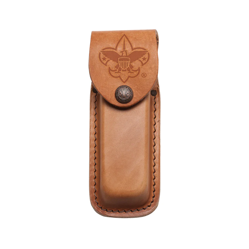 Case Scouting America Medium Brown Leather Sheath