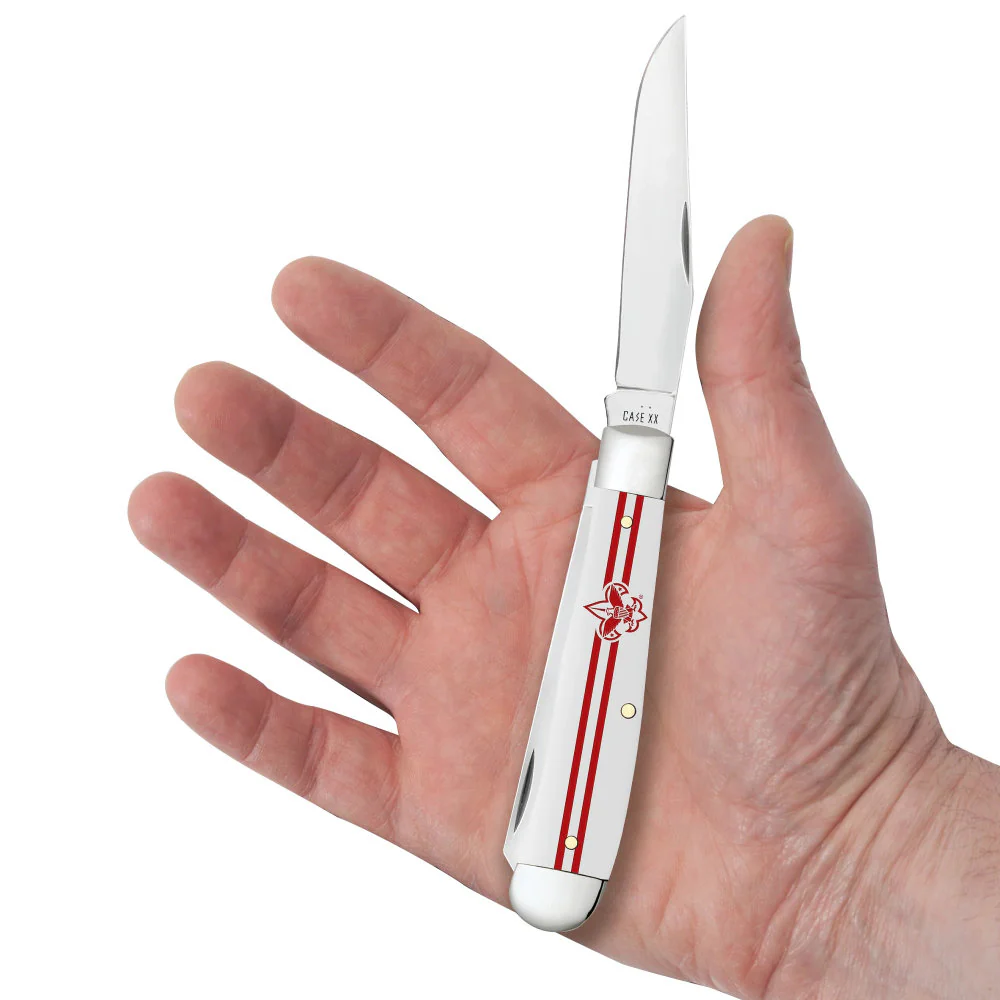 Case Scouting America Trapper Smooth White Synthetic Pocket Knife - Image 2