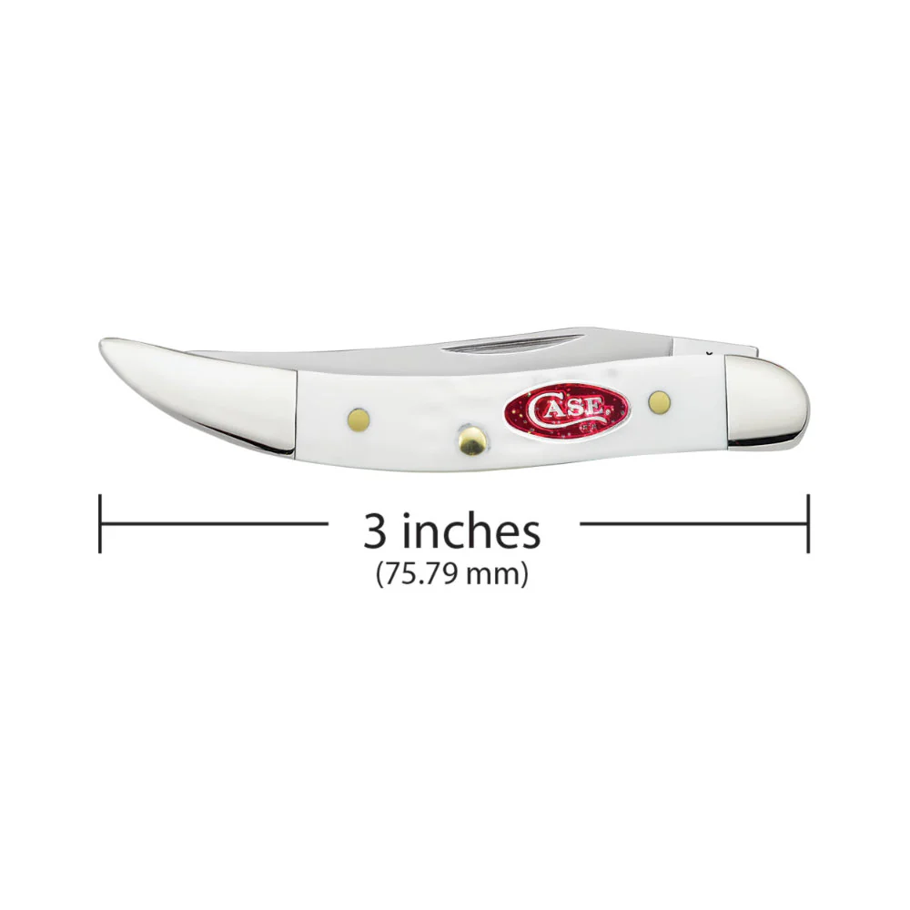 Case Small Texas Toothpick White Synthetic Sparxx Pocket Knife - Image 2