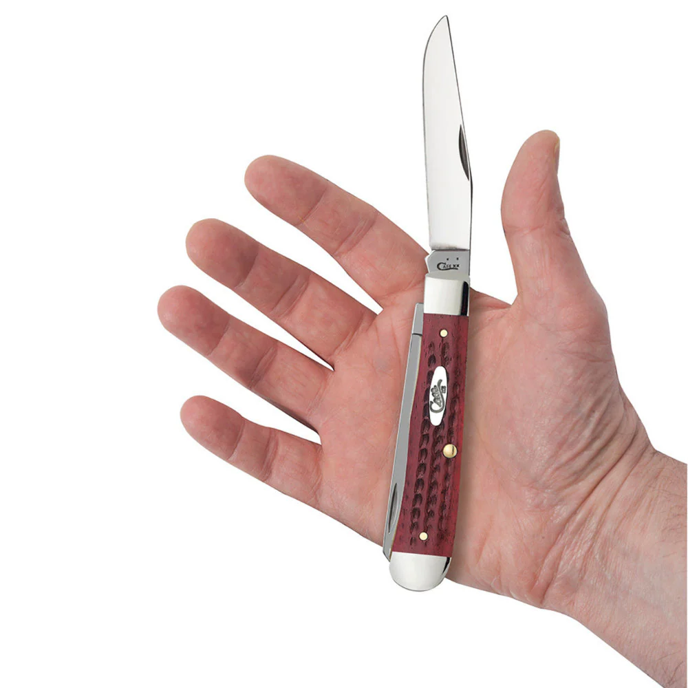 Case Trapper Pocket Worn Old Red Bone Pocket Knife - Image 5