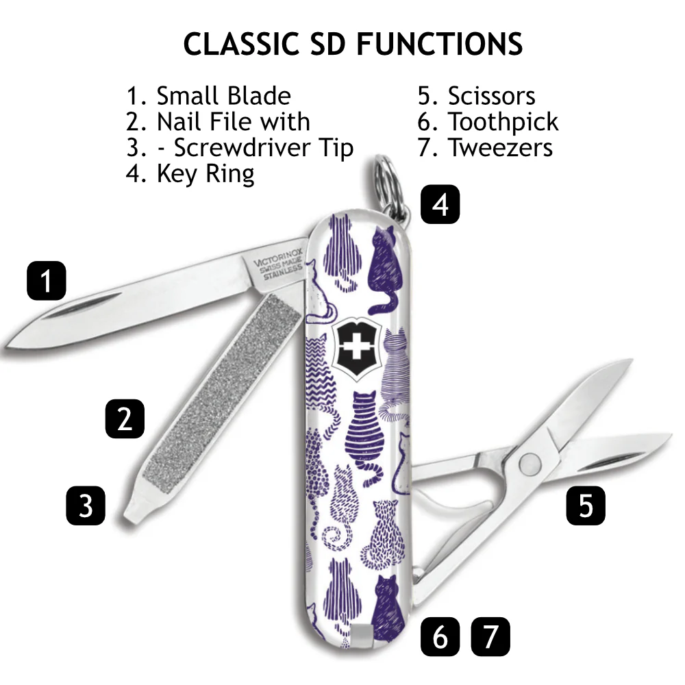 Victorinox Cats Classic SD Designer Swiss Army Knife - Image 3