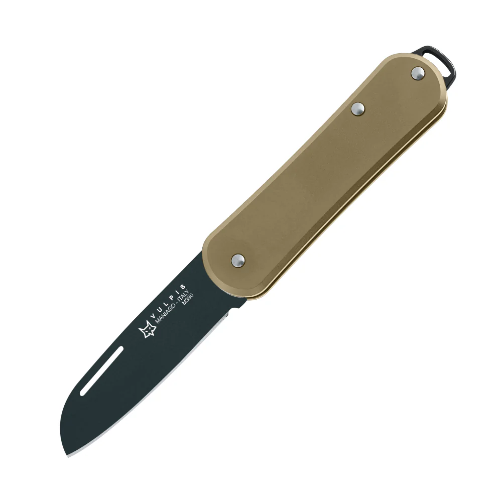 Fox Knives Vulpis 108 Brass Black Blade Folding Pocket Knife - Image 2