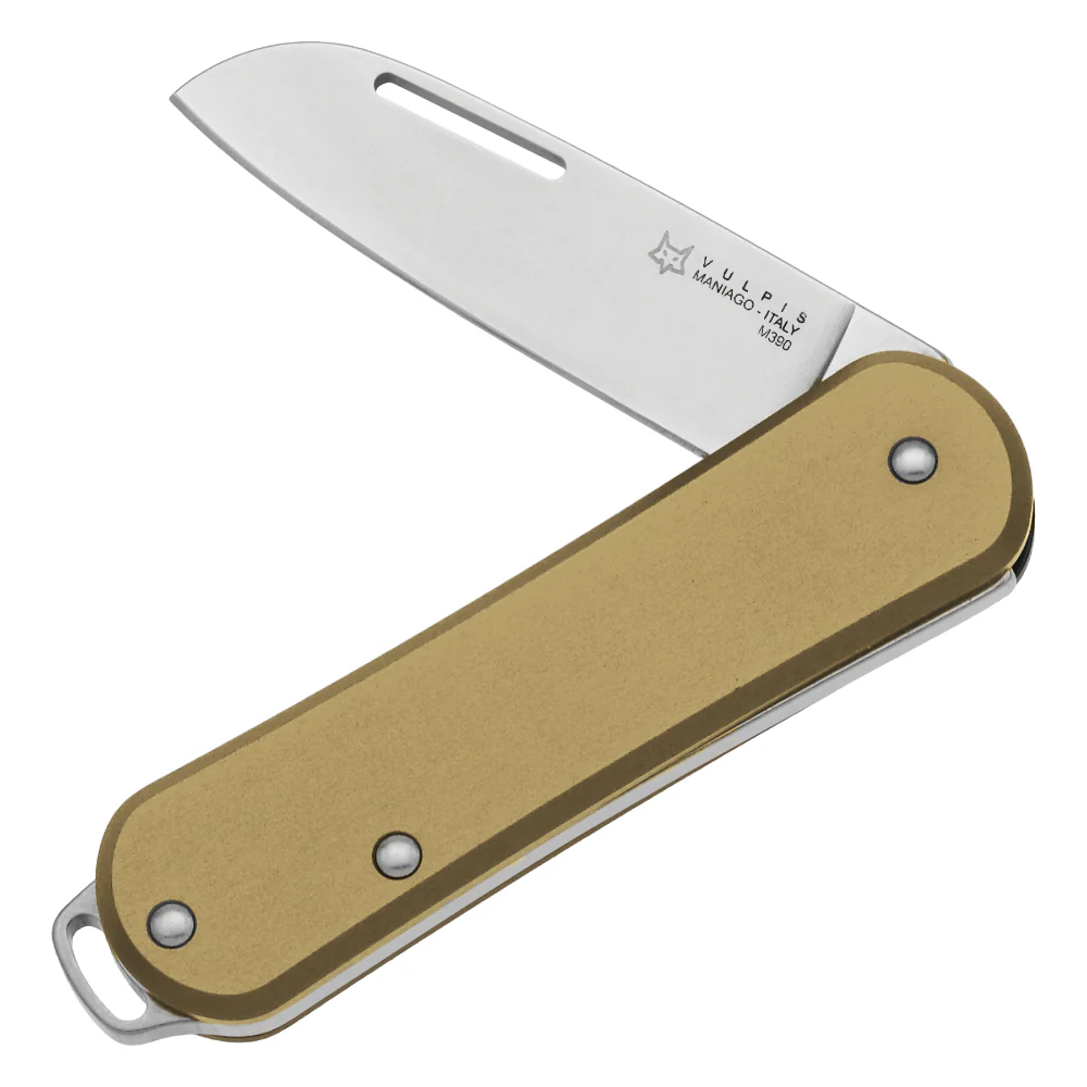 Fox Knives Vulpis 108 Brass Polished Blade Folding Pocket Knife