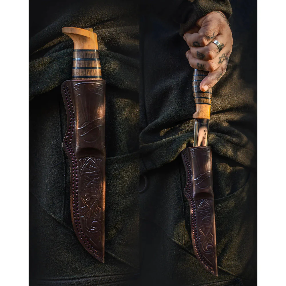 Helle Sigmund Outdoor Knife with Leather Sheath - Image 4