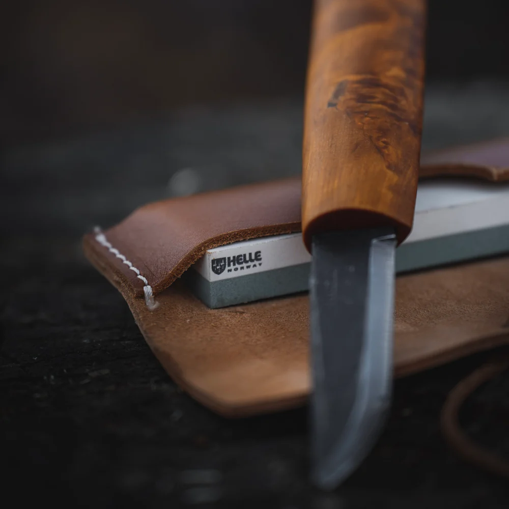Helle Small Sharpening Stone with Leather Sheath - Image 5