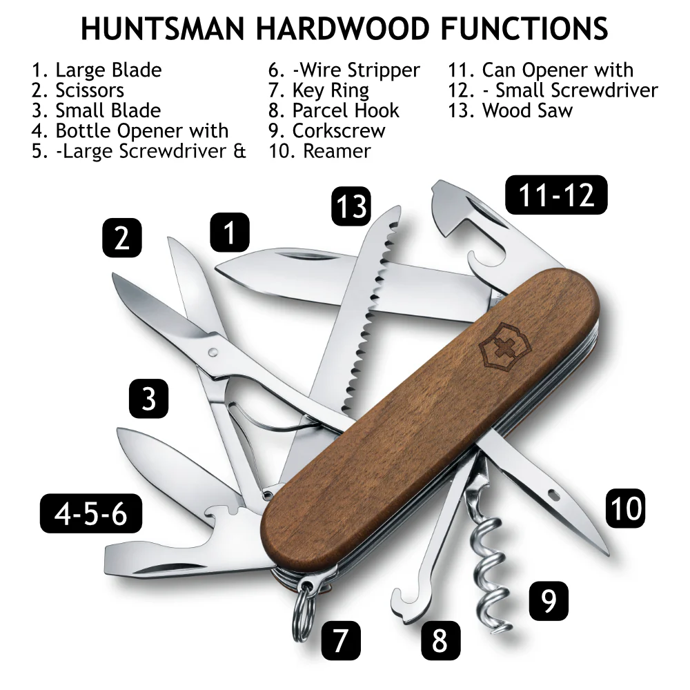 Victorinox Huntsman Hardwood Walnut Swiss Army Knife - Image 2