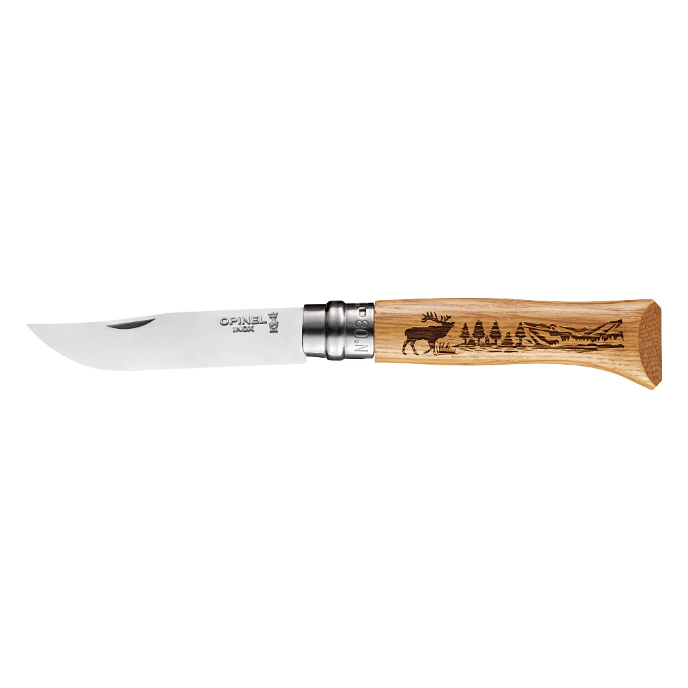 Opinel No.08 Animalia Oak Folding Knife