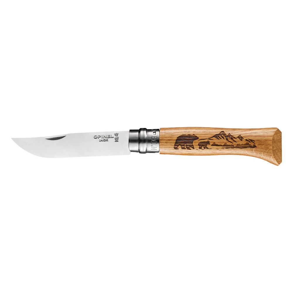 Opinel No.08 Animalia Oak Folding Knife - Image 6