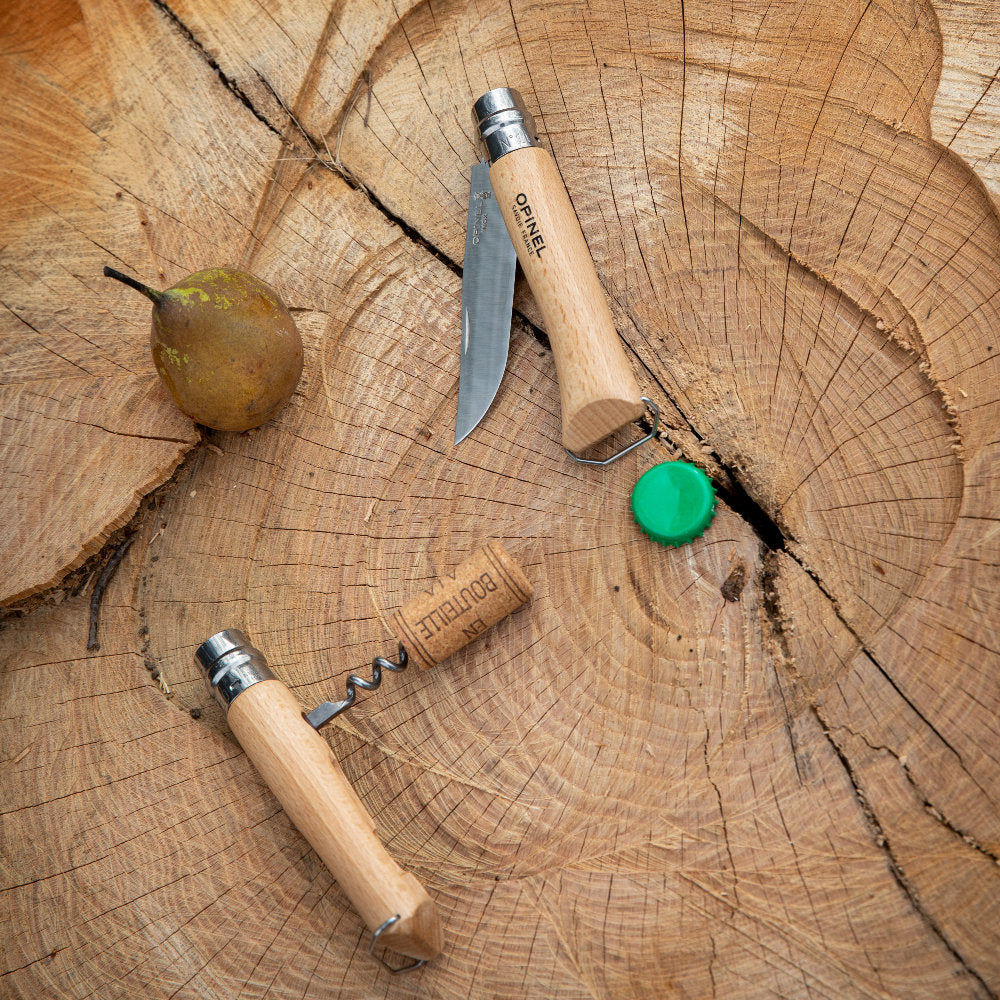 Opinel No.10 Corkscrew Stainless Steel Folding Knife with Bottle Opener - Image 10