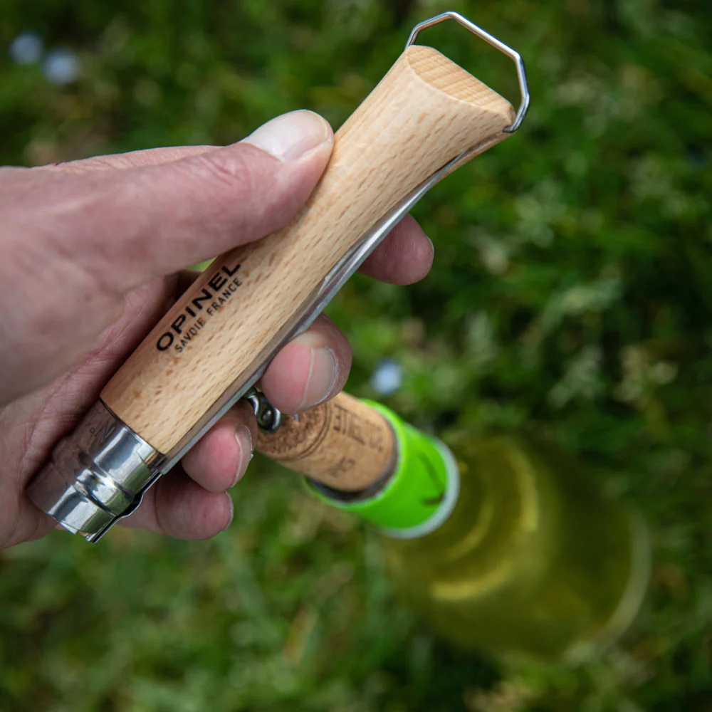 Opinel No.10 Corkscrew Stainless Steel Folding Knife with Bottle Opener - Image 2