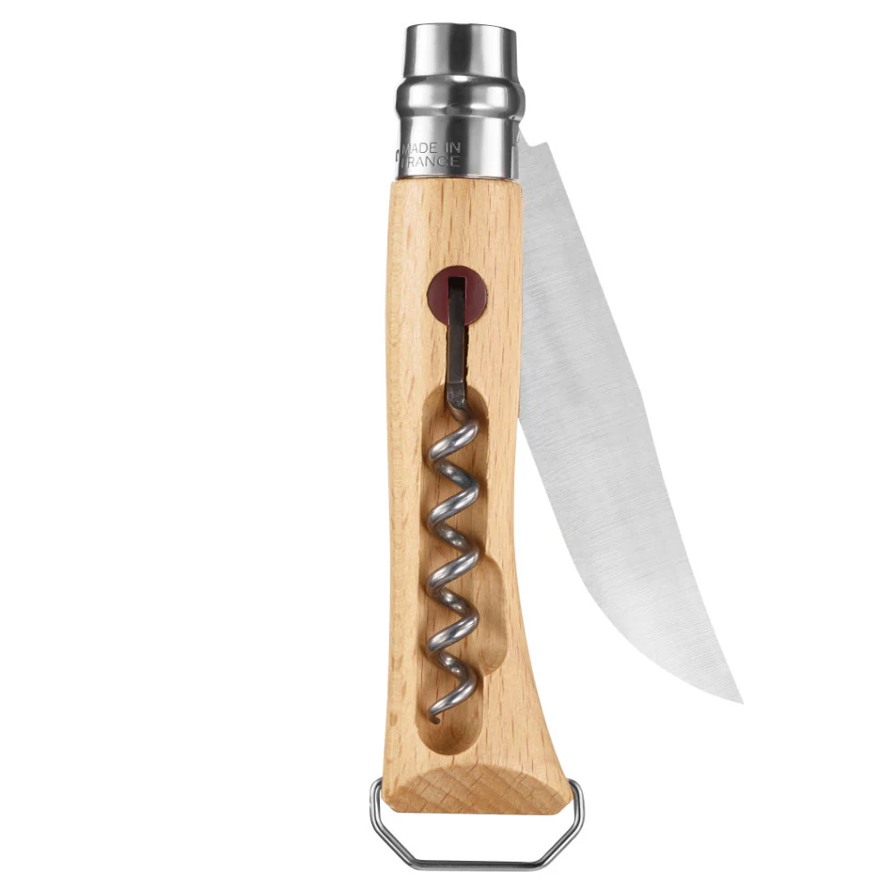 Opinel No.10 Corkscrew Stainless Steel Folding Knife with Bottle Opener - Image 6
