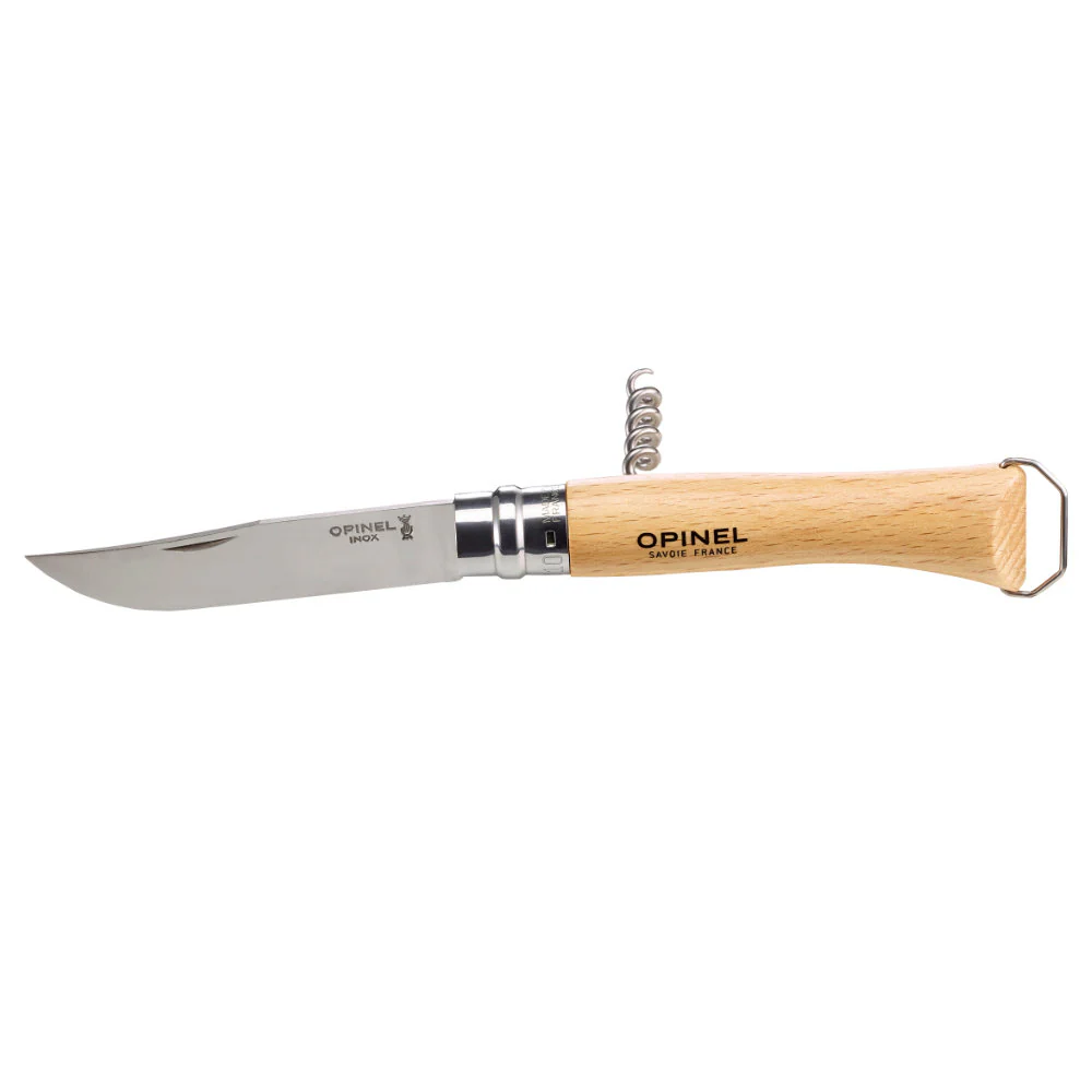 Opinel No.10 Corkscrew Stainless Steel Folding Knife with Bottle Opener - Image 7
