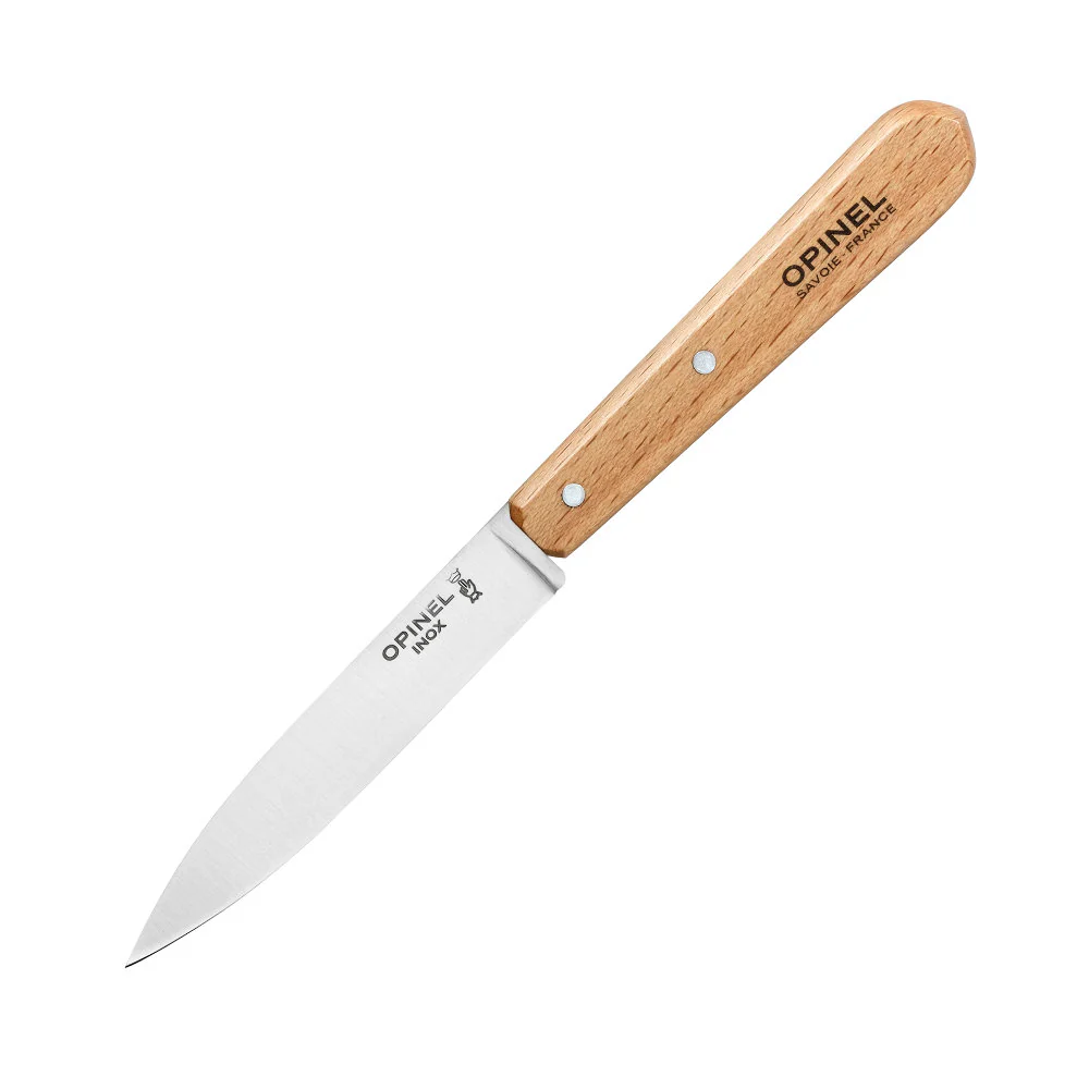 Opinel No.112 Essential 4-inch Paring Knife with Beechwood Handle 2-Piece Set - Image 2