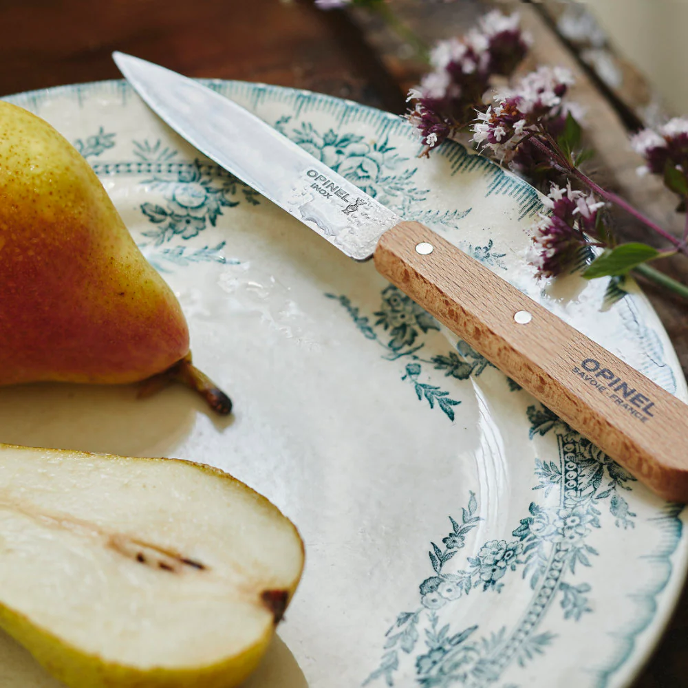 Opinel No.112 Essential 4-inch Paring Knife with Beechwood Handle 2-Piece Set - Image 3