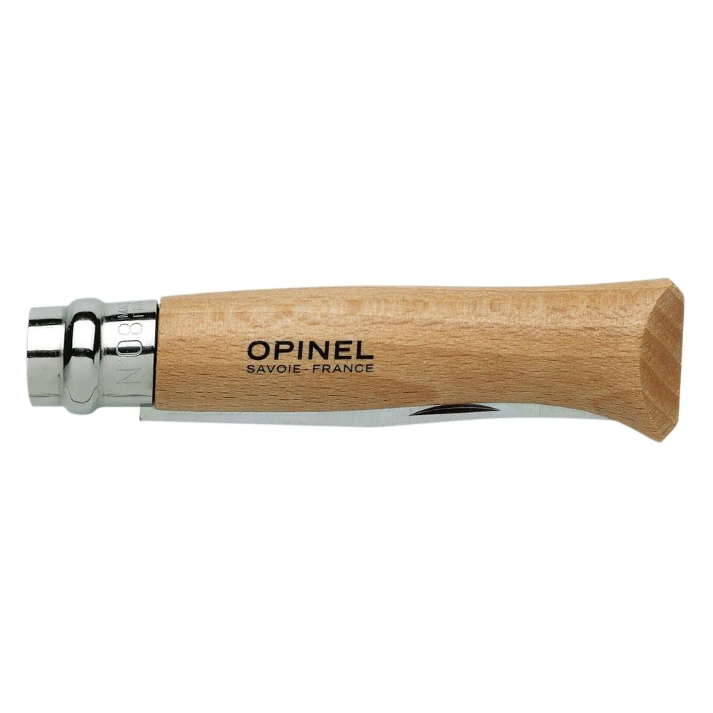 Opinel No.08 Traditional Stainless Steel Folding Knife with Beech Handle - Image 2