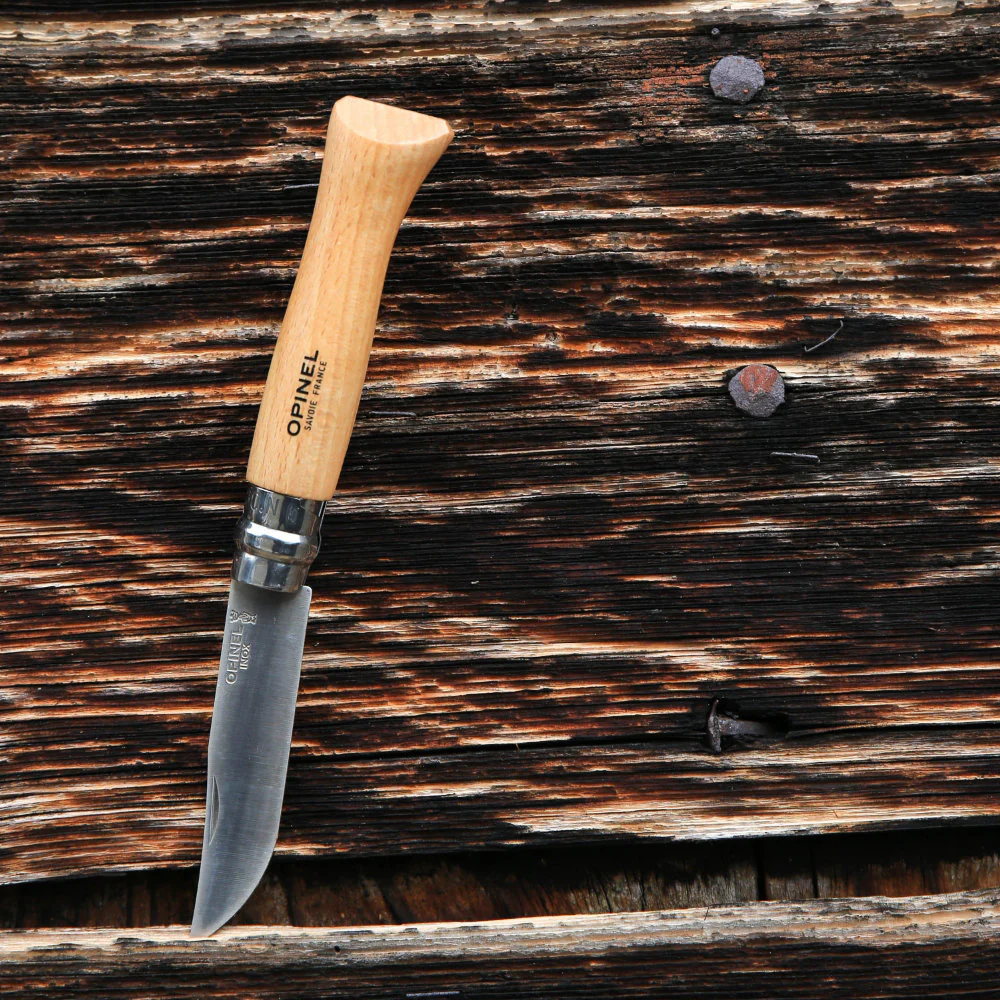Opinel No.08 Traditional Stainless Steel Folding Knife with Beech Handle - Image 6
