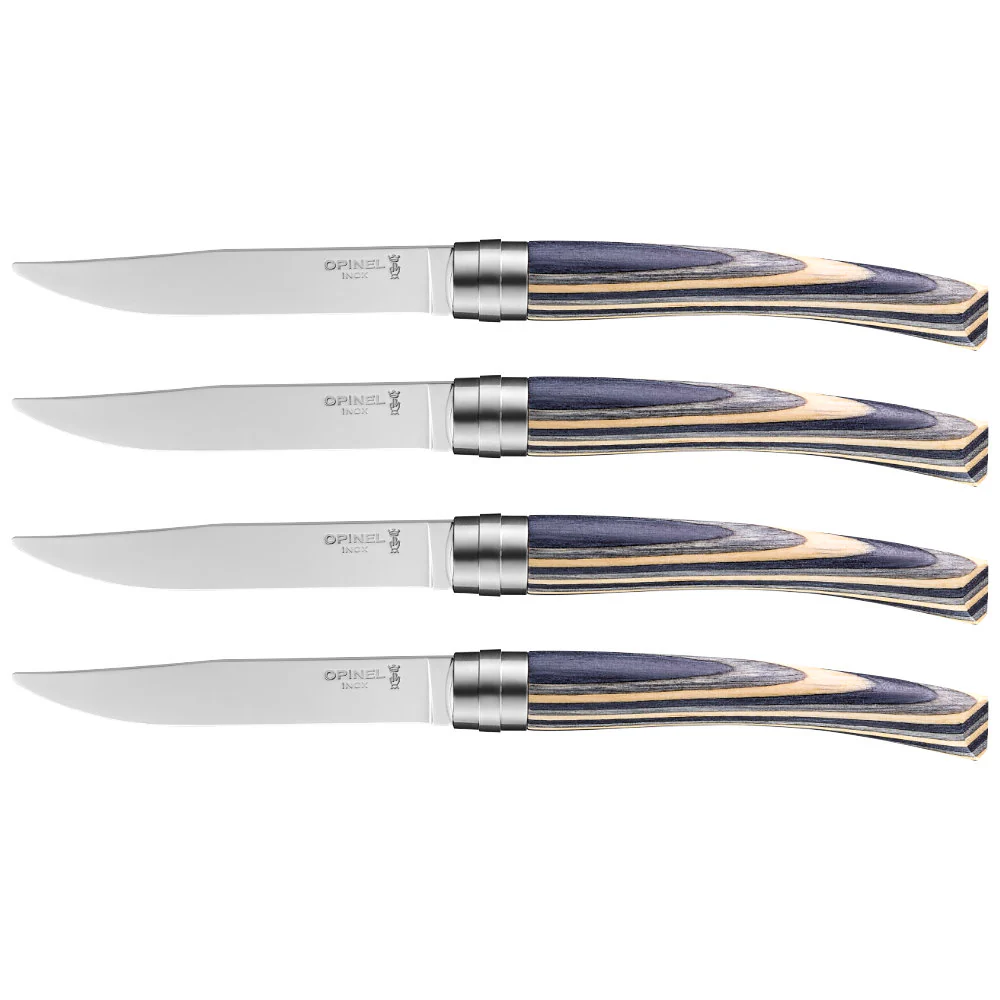 Opinel Table Chic Laminated Birch Steak Knife 4-Piece Set