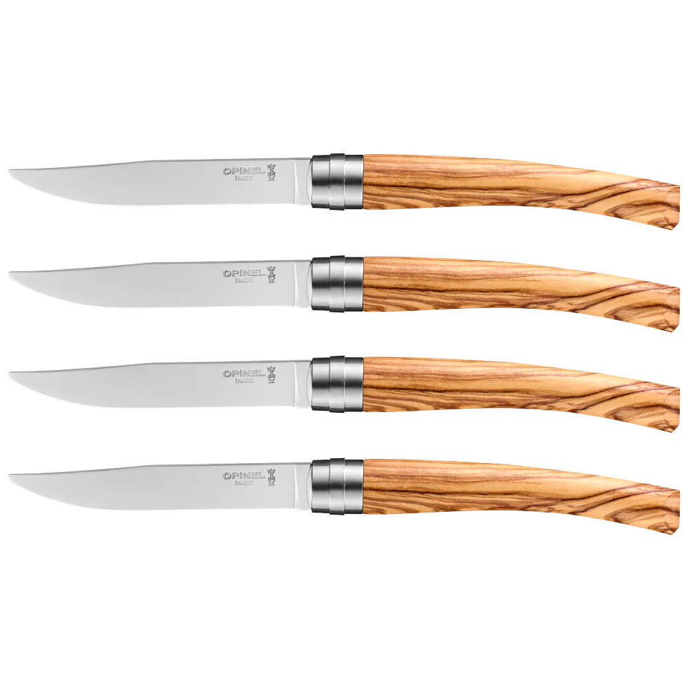 Opinel Table Chic Olive Wood Steak Knife 4-Piece Set