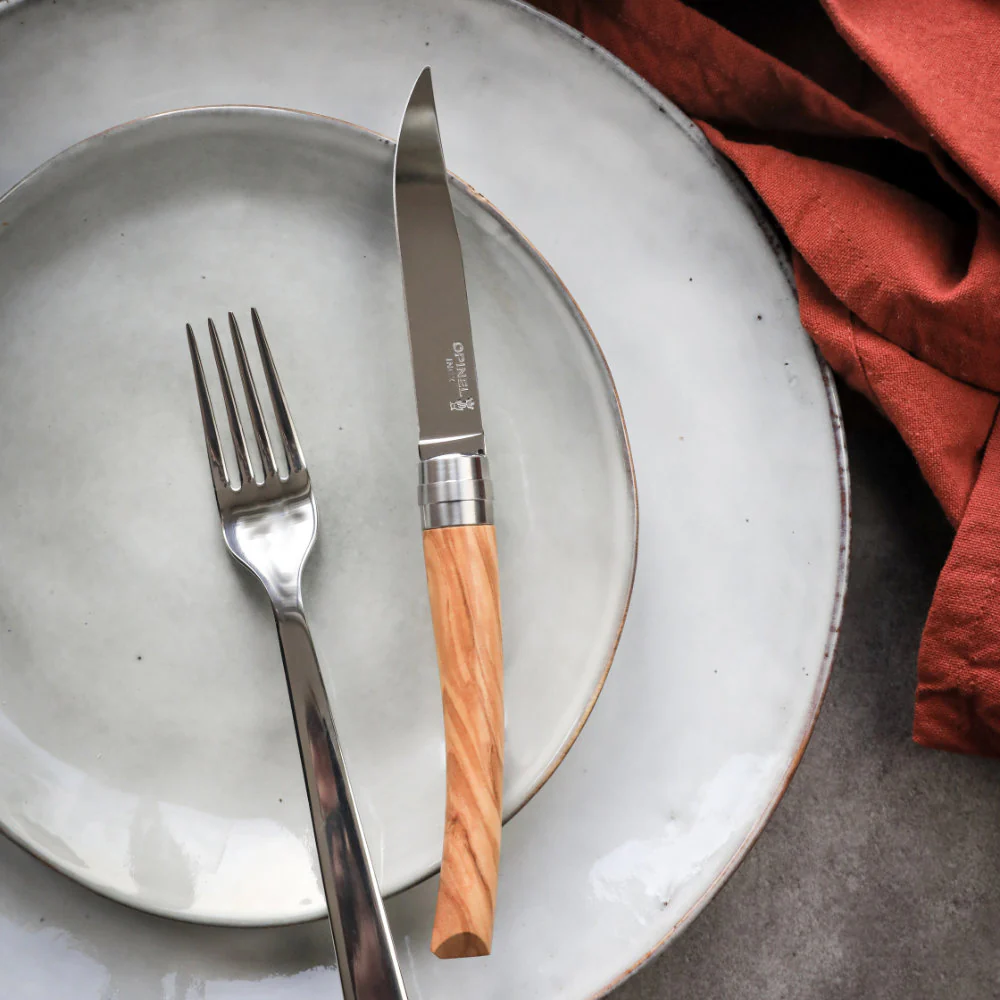 Opinel Table Chic Olive Wood Steak Knife 4-Piece Set - Image 5