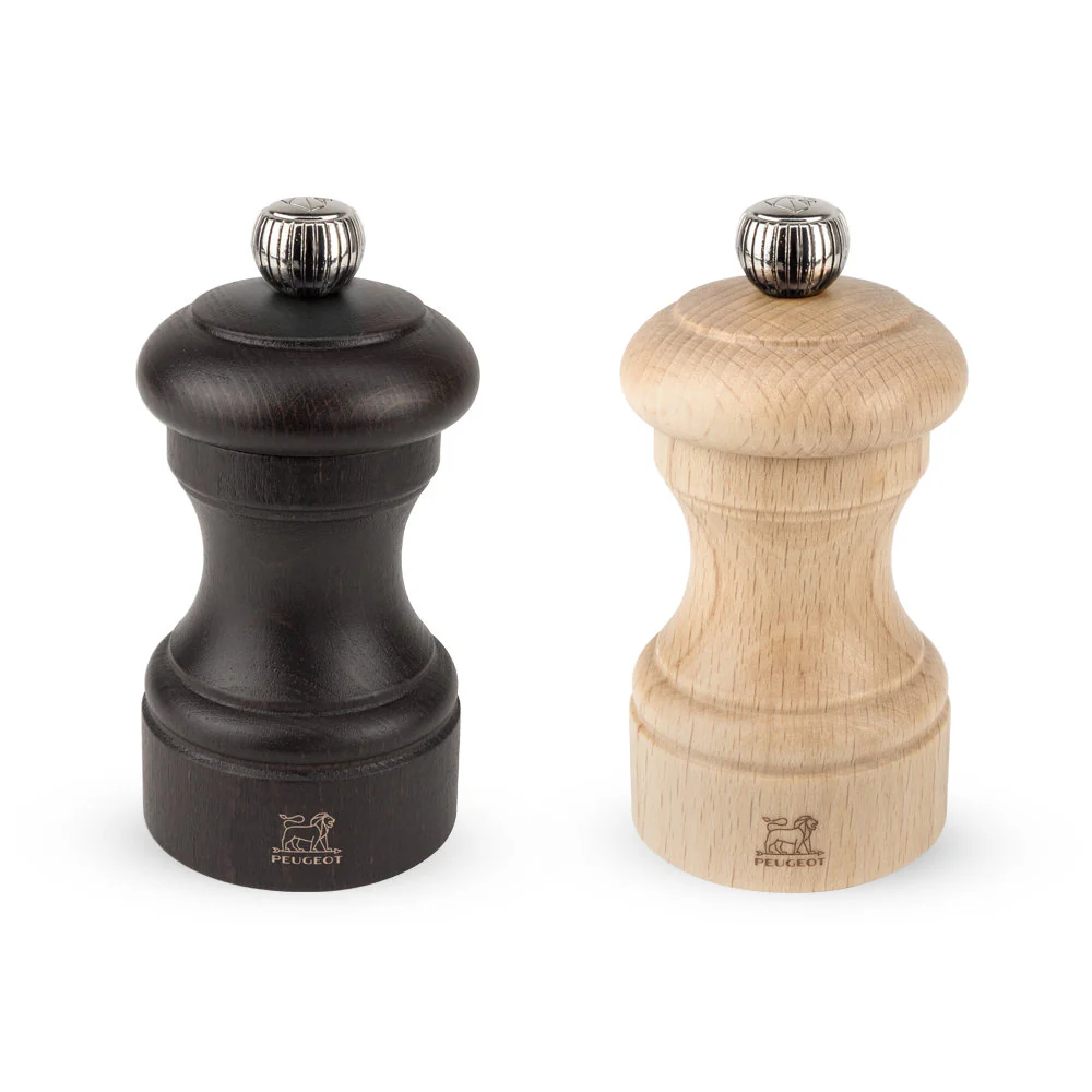 Peugeot Bistro 4" Black Pepper Mill and Natural Salt Mill Set