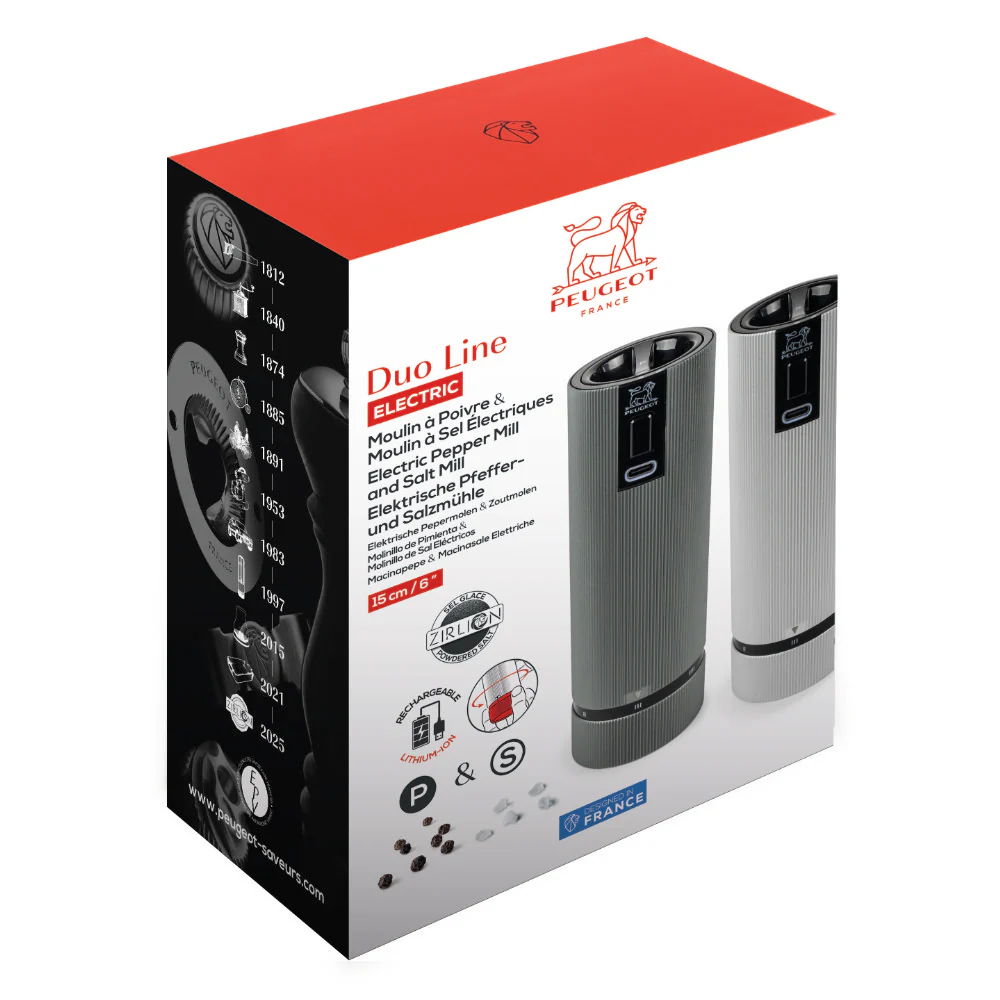 Peugeot Line Duo 6" Electric Salt and Pepper Mill Set - Image 7