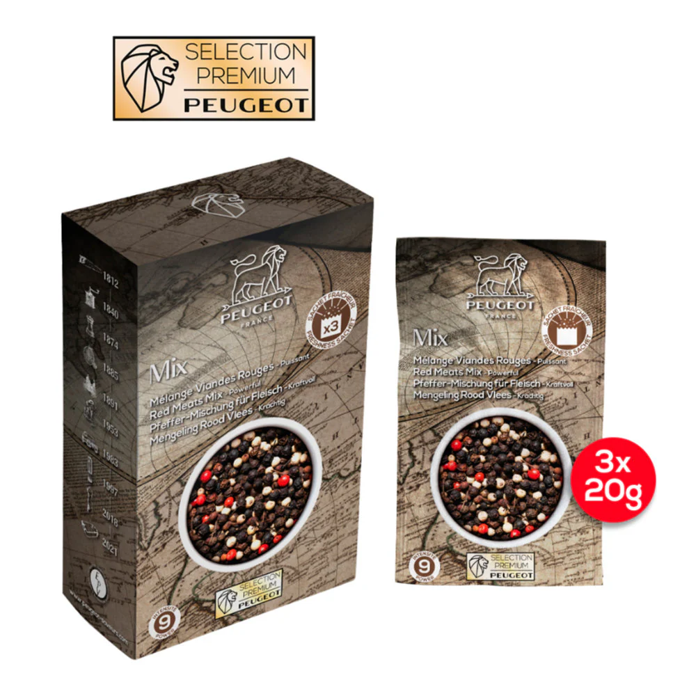 Peugeot Red Meat Blend Pepper, 3 x 20g Sachets