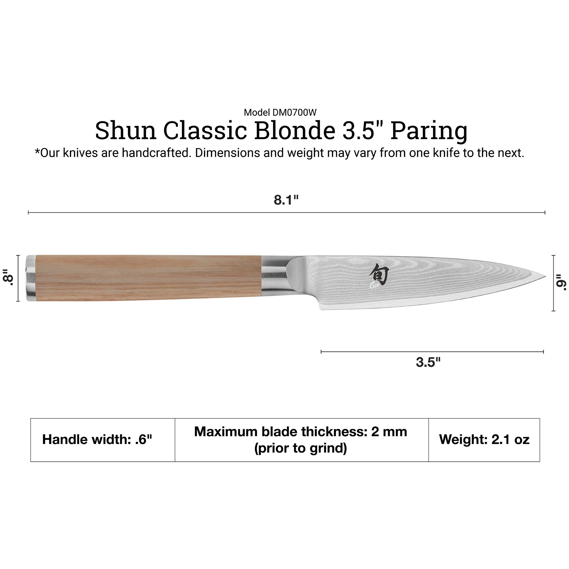 Shun Classic Blonde 3.5" Paring Knife - Image 3