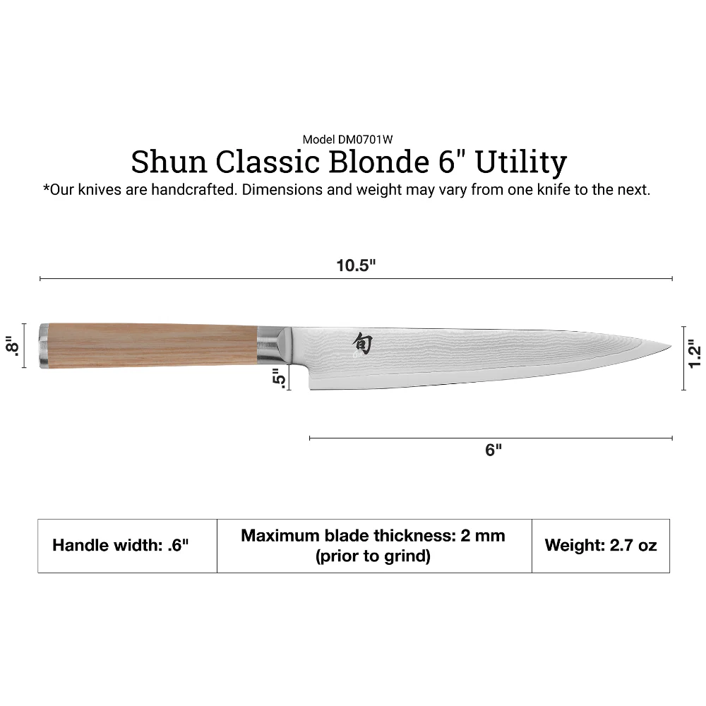 Shun Classic Blonde 6" Utility Knife - Image 3