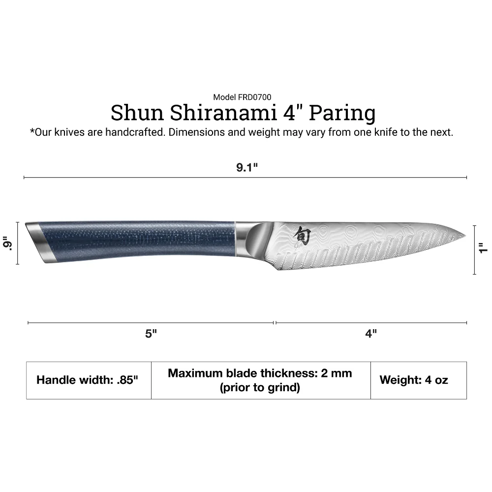 Shun Shiranami 4" Paring Knife - Image 4