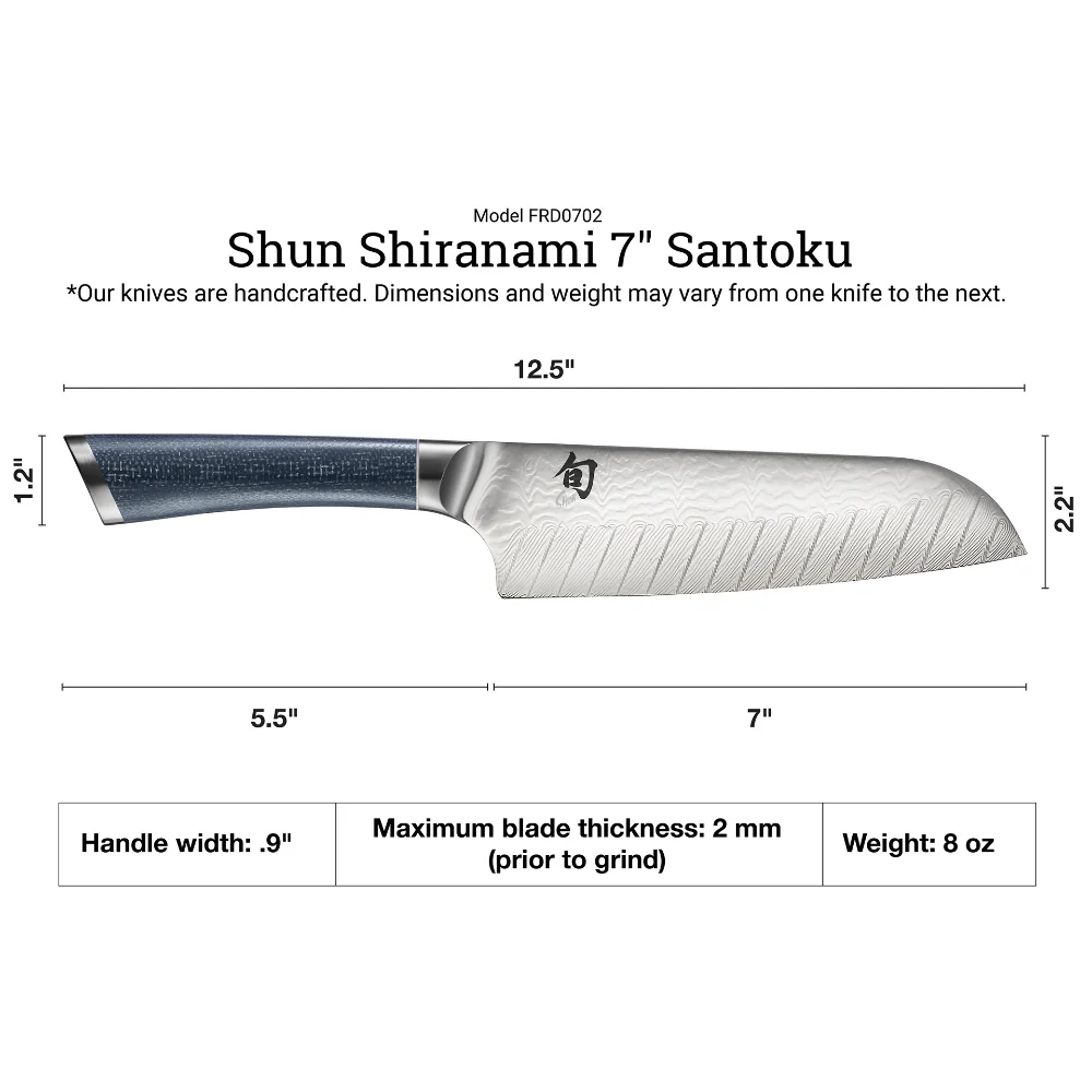 Shun Shiranami 7" Santoku Knife - Image 4