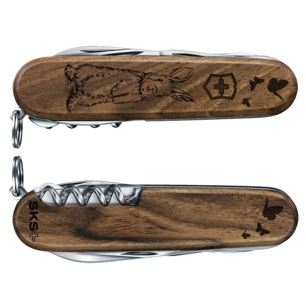Victorinox Personalized Bunny Spartan Hardwood Walnut Designer Swiss Army Knife - Image 2