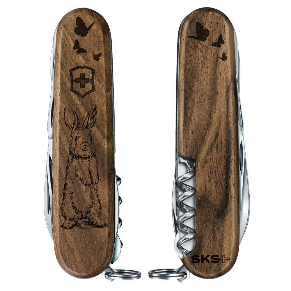 Victorinox Personalized Bunny Spartan Hardwood Walnut Designer Swiss Army Knife - Image 5