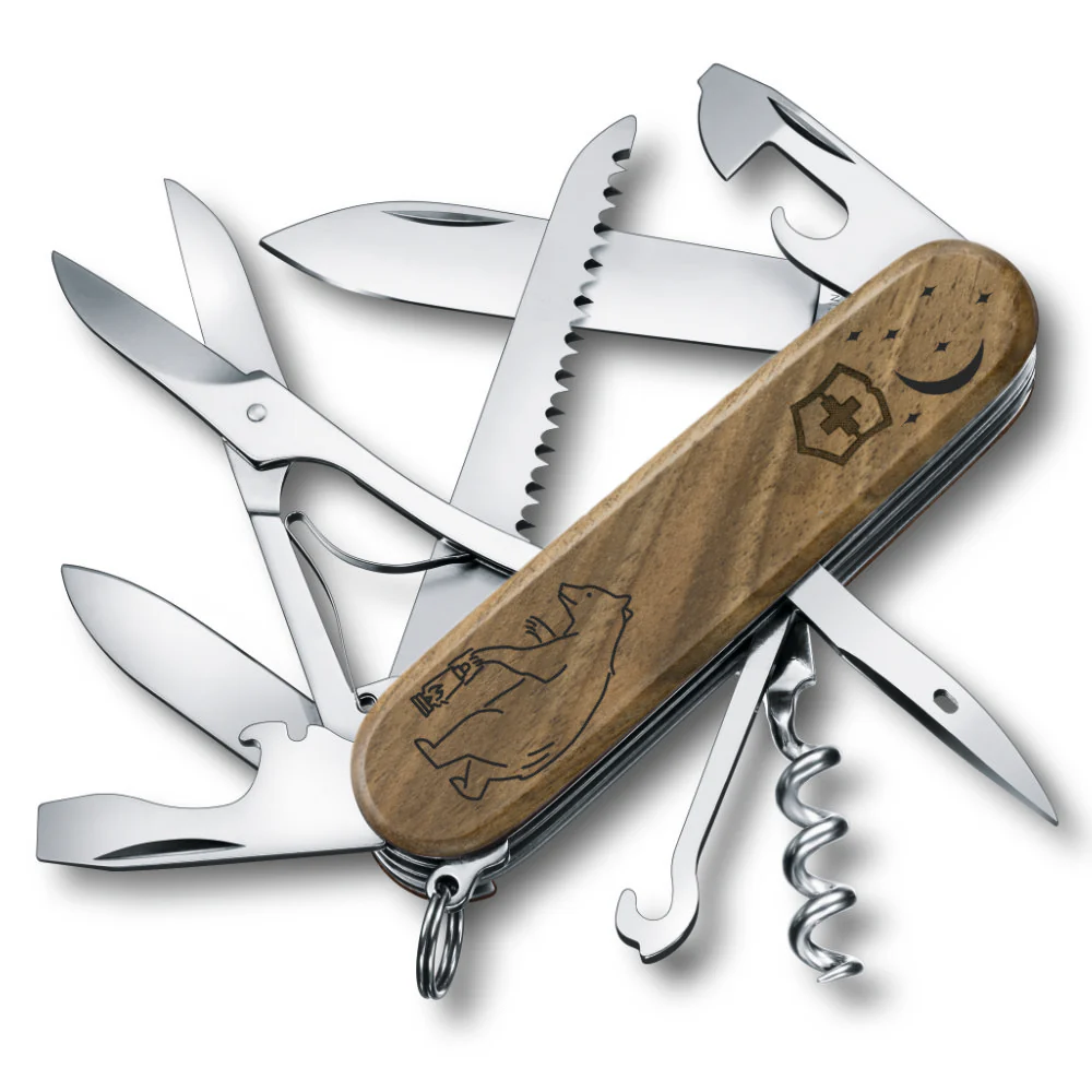 Victorinox Personalized Camping Bears Huntsman Hardwood Walnut Designer Swiss Army Knife - Image 3