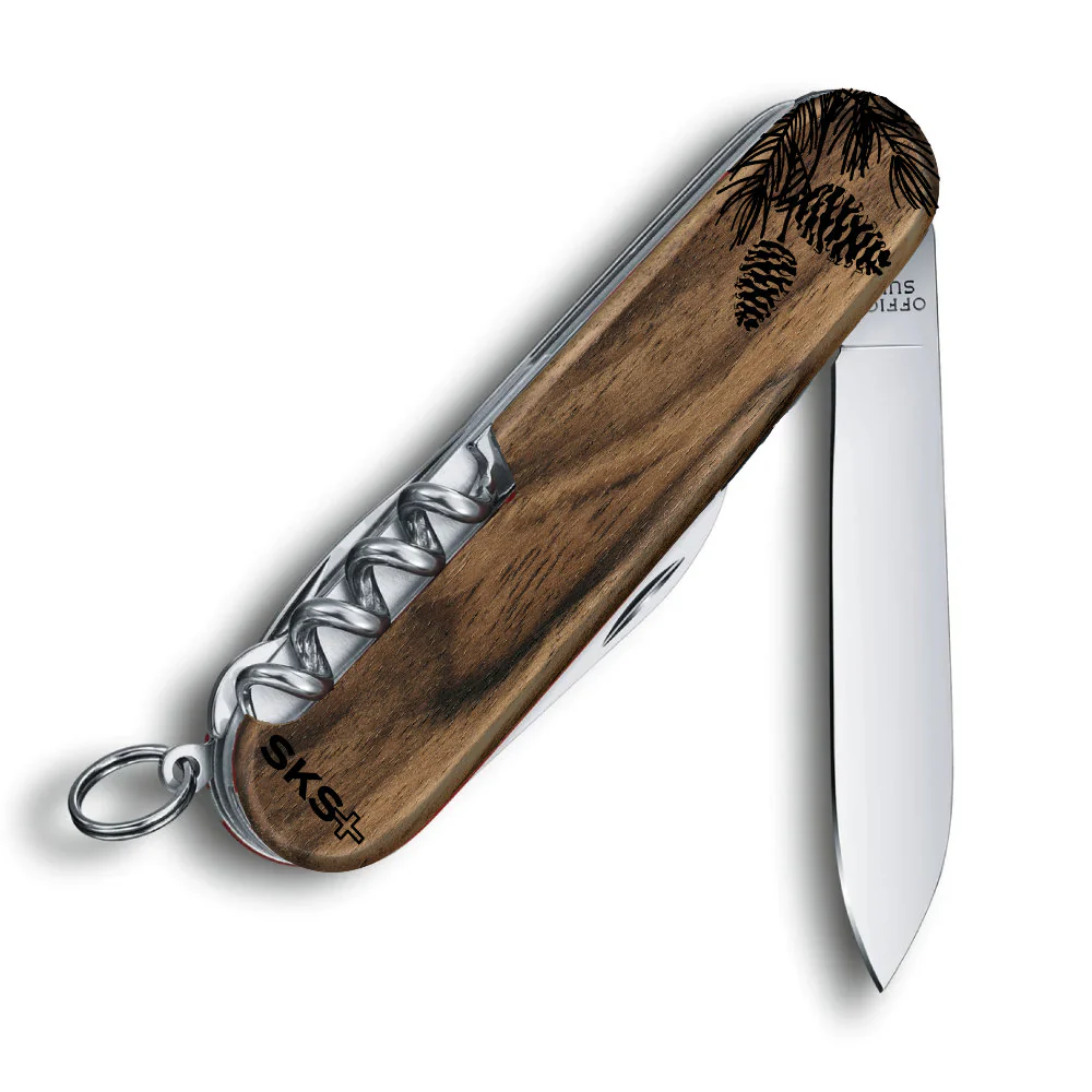 Victorinox Personalized Cardinal Huntsman Hardwood Walnut Designer Swiss Army Knife - Image 4