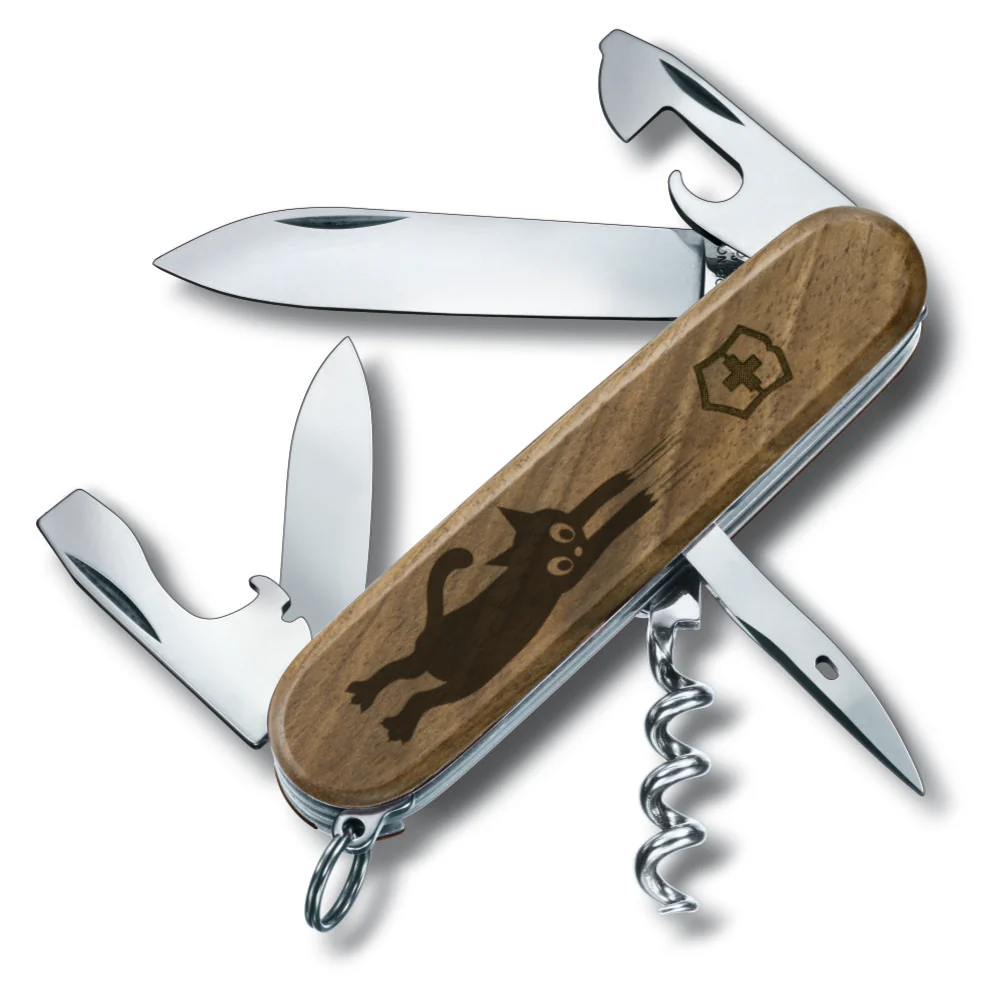 Victorinox Personalized Cats Spartan Hardwood Walnut Designer Swiss Army Knife